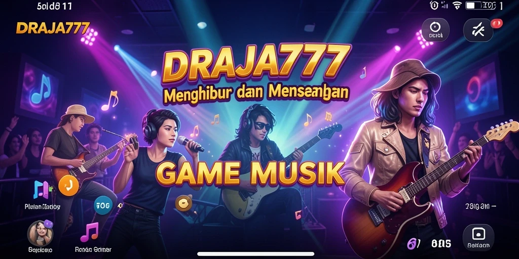 Tampilan gameplay seru dari DRAJA777 yang menampilkan berbagai lagu.