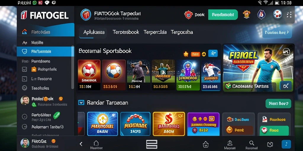 Screenshot utama FIATOGEL yang memperlihatkan fitur taruhan olahraga.