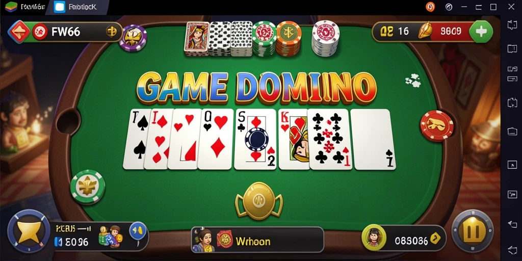 Tampilan gameplay seru dalam FW66 yang menampilkan permainan Domino.