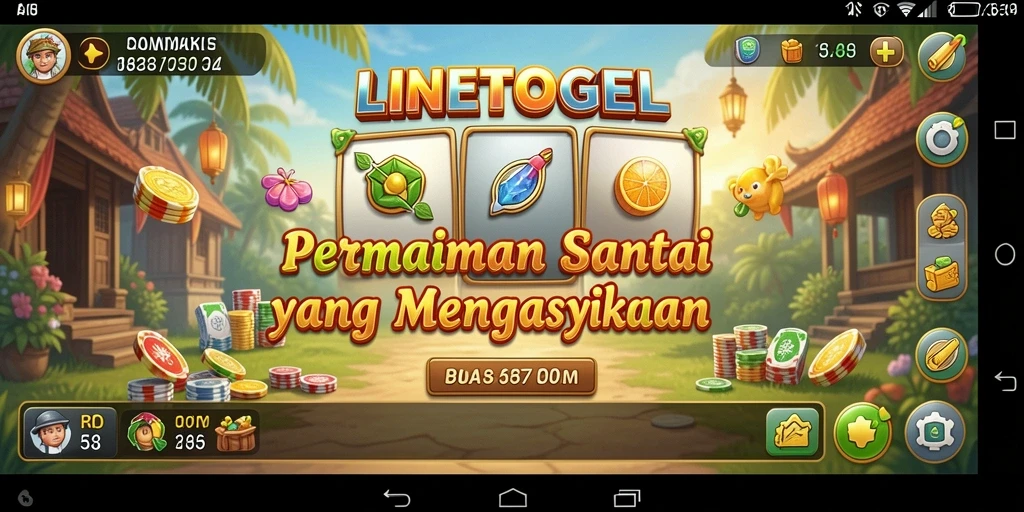 Tampilan gameplay menarik dari LINETOGEL yang penuh warna.