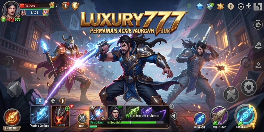 Tampilan gameplay menegangkan dalam LUXURY777 dengan aksi seru.