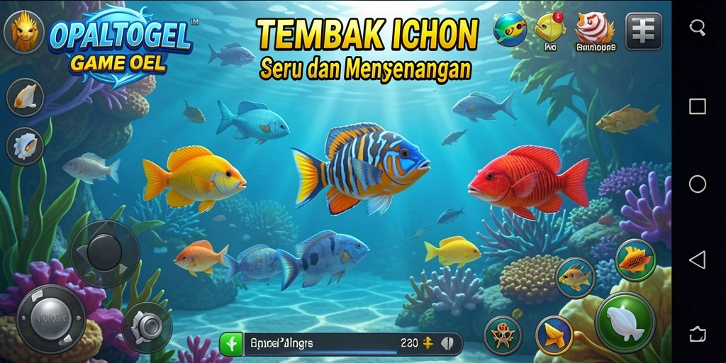 Gameplay OPALTOGEL yang seru dalam menembak ikan.