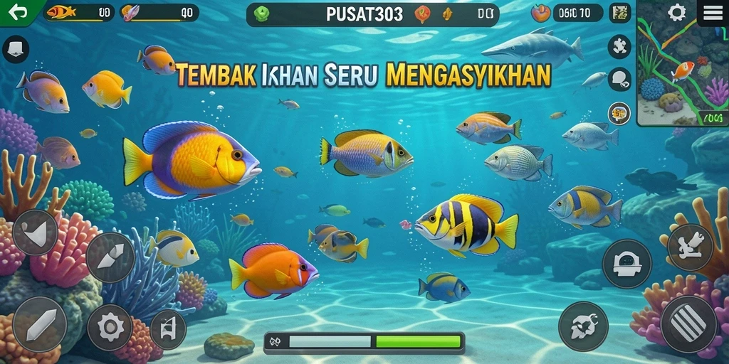 Tangkapan layar PUSAT303 menampilkan aksi seru dalam permainan Tembak Ikan.