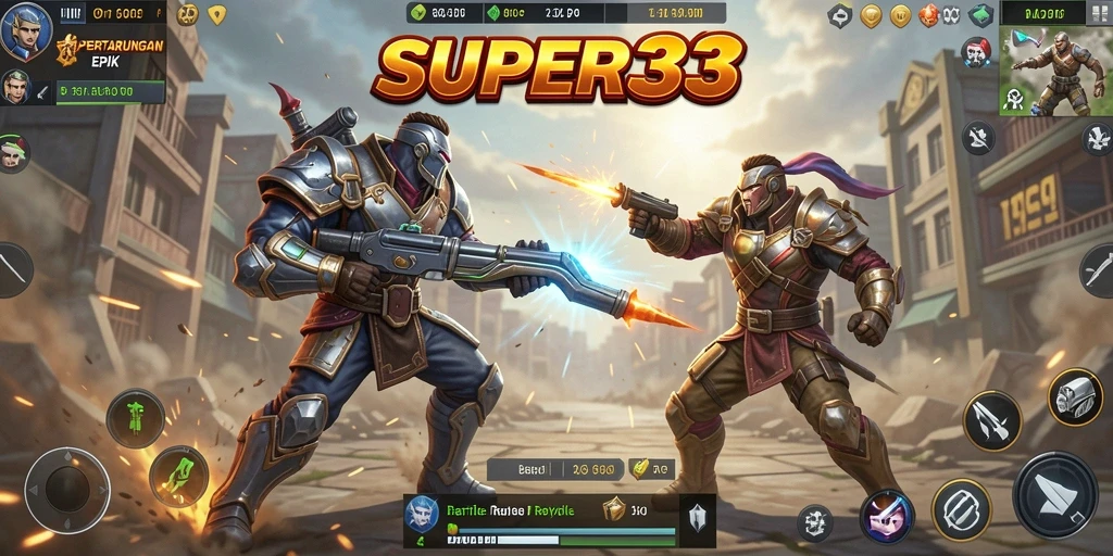 Tangkapan layar utama dari gameplay Battle Royale yang seru dan intens.